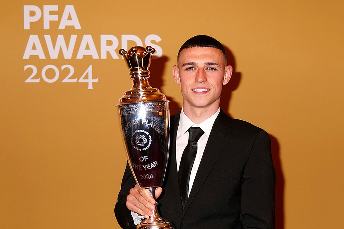 2024 Britain PFA Player Awards_Phil Foden wins PFA Player of the Year award
